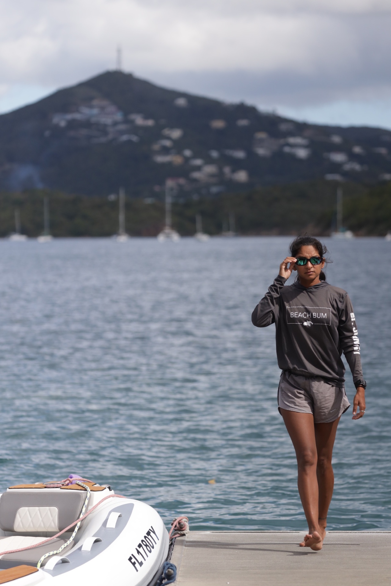 Anj Glenn on the dock in St. John